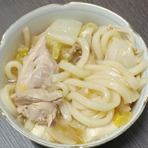 鍋の残り汁でうどん